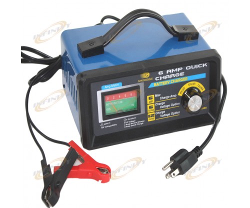 6AMP Quick Battery Charger 12V 6V @ 6AMP 2AMP 120V/60hz RV AUTO Boat ATV